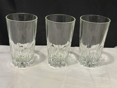Three (3) Vintage Regency Princess House 10 Ounce Clear Tumbler 5 1/4”