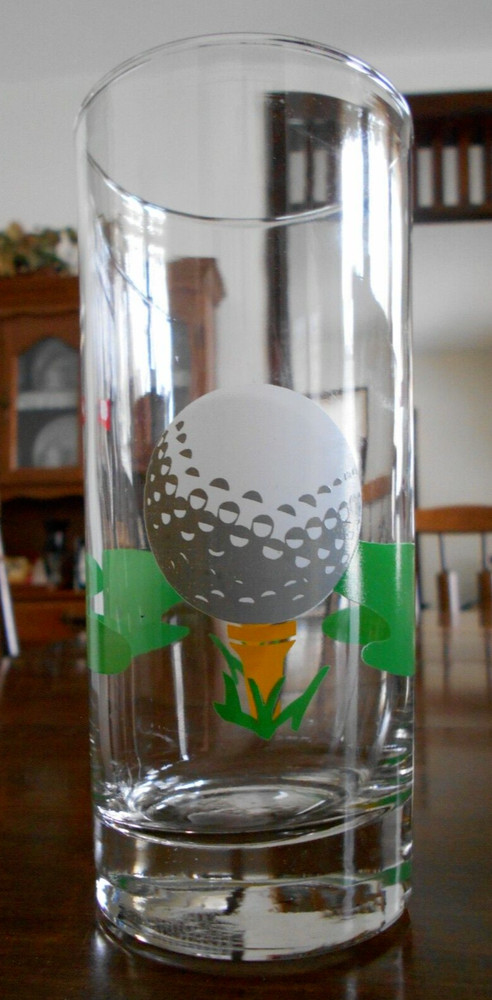 Golf Cooler Tumbler(s) 16 oz 19th Hole Tee Time Indiana Glass Green White Grey !