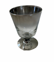 VTG French MCM Ombre COCKTAIL Glass Silver Fade Stemware SMOKE MIRROR THORPE MAD