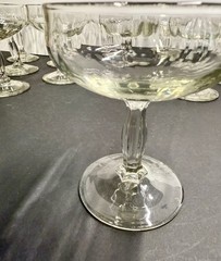 Set Of 11 Vtg Ribbed Sherbet Stemware Champagne Coupe Cocktail Clear Glasses