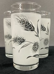 Libbey Frosted Silver Leaf Pattern Mini Tumblers 4oz Set of 3