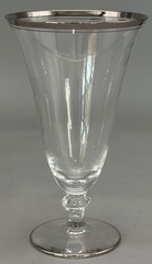 4 Miramar Glastonbury Lotus Crystal Platinum Trim Iced Tea Claret Goblet Glasses