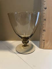 Orrefors Simon Gate Amber Smoke Wine Glasses Or Fruit Cocktail 3-1/2” Vtg MCM