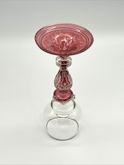 Antique Bohemian Moser Harrach 7 1/2″ Enameled WINE GLASS Goblet Roemer