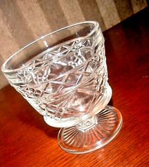 Big Top Peanut Butter HAZEL ATLAS Cut Glass Champagne / Sherbet / Dessert Dish