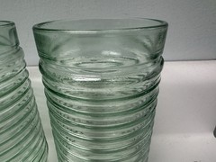 Vintage Anchor Hocking Green Ribbed Tumblers, Set Of 4