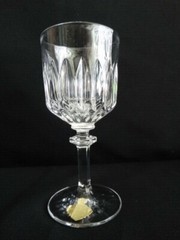 German Nachtmann Crystal Clear Cut Angelique 5 3/4″ Red Wine Stem Paper Tag EUC
