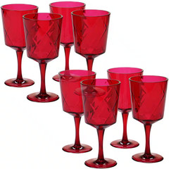 8-Piece 13 Oz. Ruby Acrylic Goblet Glass