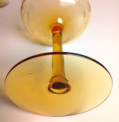 Approx 1940’s Fostoria Amber Champagne Diamond Optic Glasses 2 (5.5»H)
