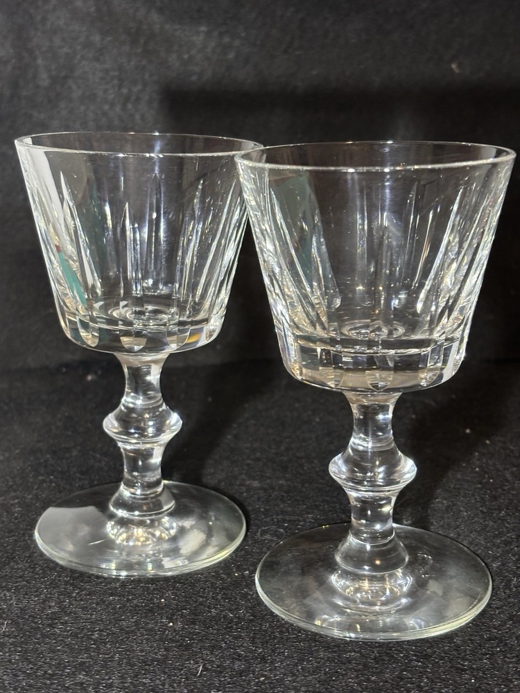 Vintage Libbey “Raleigh” Clear Crystal Glassware- 2 Wine Glasses 1950’s