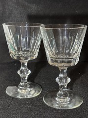 Vintage Libbey “Raleigh” Clear Crystal Glassware- 2 Wine Glasses 1950’s