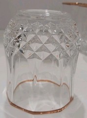 Vintage Cristal d’Arques Longchamp Double Old Fashioned Gold Rim Glass Set Of 8