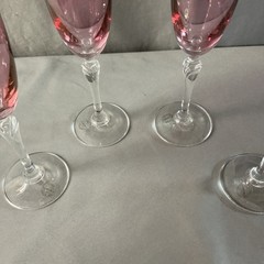 Colony Bijoux Pink Irridescent Champagne Flutes Set of 4