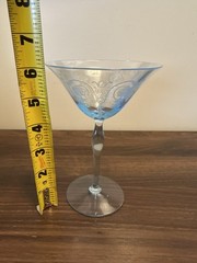 Vintage Fostoria Vernon Azure Blue 6 oz Champagne Tall Sherbet 6″