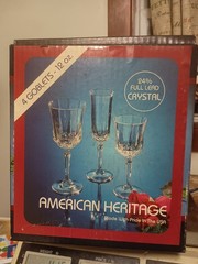 Lot 4: Vintage St George American Heritage 24% Lead Crystal Water Goblets K1