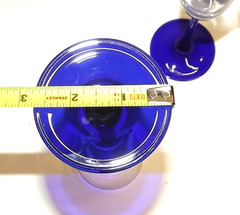 Libbey Domaine Cobalt Blue Petal Stem Champagne Flutes 8-7/8″ EUC Set Of Two