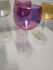 Iridescent Multi Colored 4 oz Cordial Sherry Glasses Set Of 8 Rainbow Apertif