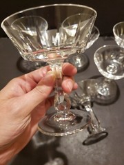 (6) Sherbet Champagne Glasses 4-1/2″ Crystal Van Dijck Royal Leerdam Netherlands