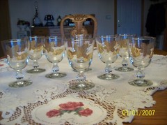Libbey Vtg 22 Karat Maple & Oak Elm Leaf Tumbler’s & Stemmed Glasses Set Of 32