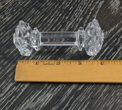 Vintage Faceted Godinger Crystal Molded Glass Dumbbell Knife Rest 4″