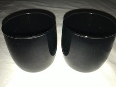 2 ALL BLACK Glass 10oz On the Rocks WHISKEY Old Fashion DRINK Cocktail ROLY POLY
