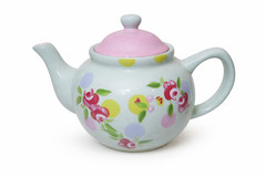 M&S Stoneware Teapot Pastel Polka Dot Floral Pink Lid Dishwasher Safe Tea Pot