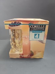 4 CORELLE «Friendship» 5 7/8″, 16 OZ COOLER GLASSES – New Rare Vintage 90’s