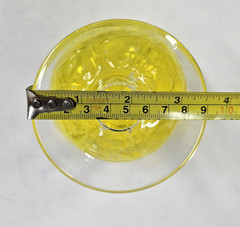 Vtg 2pc Secla Sigma Taste Setter Cabbage Leaf Yellow Glass Goblets Portugal 60s