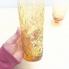 Seneca Driftwood Amber Glass Tumbler, 2 Footed Glasses