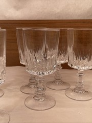 6 Crystal Water Goblets/Wine Glasses Vintage – Cristal d’Arque – no chips
