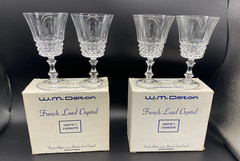 W.M. Dalton French Lead Crystal Unit #1 Set of 4 Hand Made Goblets NWB