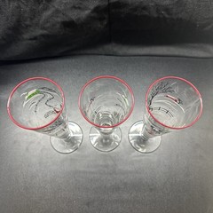 Set Of 3 Vintage Libbey Pilsner Glasses Farm Country Winter Snow Scene