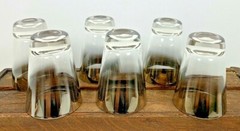 6 Vintage DOROTHY THORPE Silver Rim Bar Glasses 5 1/2 oz Mid Century MCM