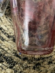 Kosta Boda UHV Ulrica Hydman Vallien Pink and White Swirl Tumblers, Set of 4l