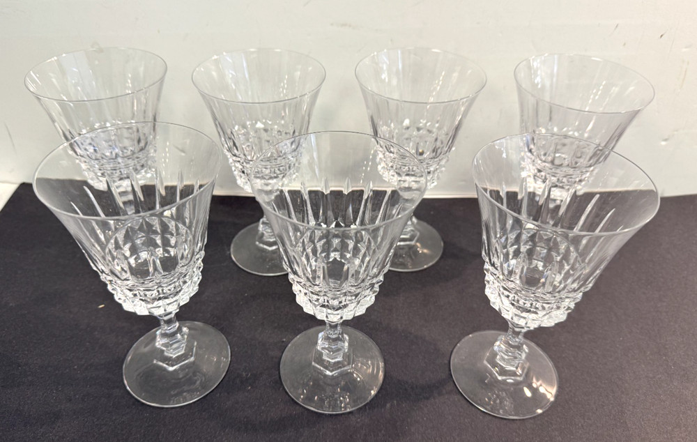 W. M. Dalton French Lead Crystal x7 Goblets Wine #1 No Boxes 6.5″H Exe cond