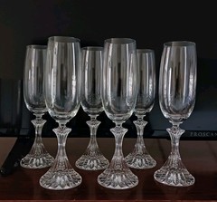 Mikasa Crystal THE RITZ Fluted Champagne Flutes/Glasses/Goblets – Set/6 – A+