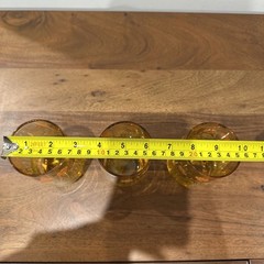 Vintage Amber and Floral Juice Glass Water Glasses Set of 3
