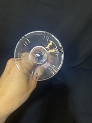 Lausitzer Hock 8” Wine Glass Clear Cut Crystal Hand Blown Vintage