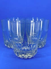 5 Cristal d’Arques Durand CHANTELLE Crystal On The Rocks Glasses France Tumblers