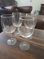 Set Of 4 Fine European Crystal Glass Wine Water Goblets, Lead-free