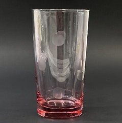 VTG Waterford Marquis Crystal PINK POLKA DOT Highball Glass 6 3/8″