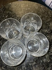Hamilton Crystal Old Fashion Glasses Set of 4 Vintage
