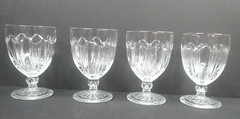 Colonial, Knife & Fork, Hocking Glass, (4) Ft Tumblers, Clear, USA, c1934, ExCd