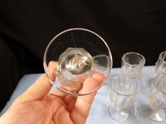 Set of 7 Westmoreland Clear Glass Paneled Grape Cordials Small Wine Goblets
