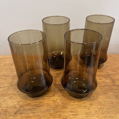 FOUR Libbey Tawny Impromptu 5 1/2” 16oz Flat Tumblers