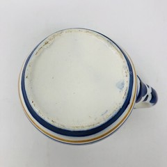 Mediterranean Core COFFEE MUG 12oz Art Pottery Italian Painted Blue Rim Ceramic
