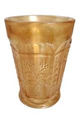 Fenton Butterfly & Berry Marigold Carnival Glass Tumbler Antique c. 1911