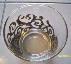 6 Vintage MCM Libbey Platinum Scroll LRS126 Old Fashioned 8 oz Cocktail Glasses