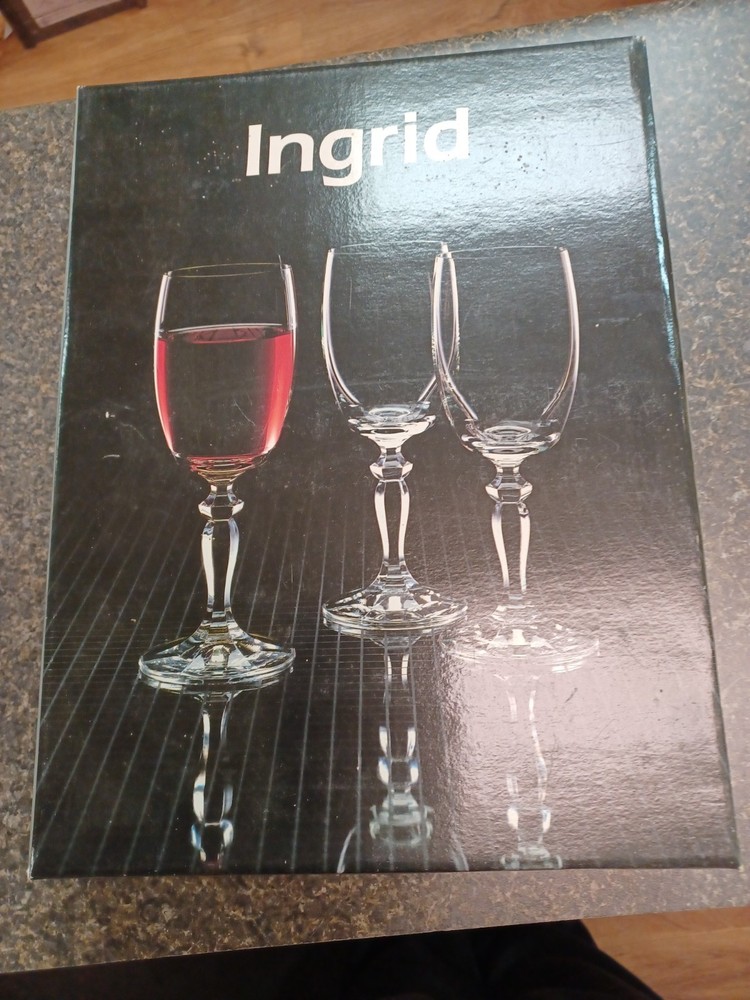 Bohemia Ingrid Fine Lead Crystal Set of 6 Wine Goblet 200 ml.