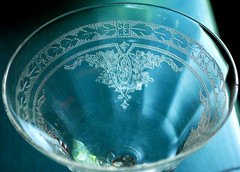 Vtg DECO Set 6 Morgantown CORINTH Tall Sherbet/Champagne Glasses OPTIC c1931